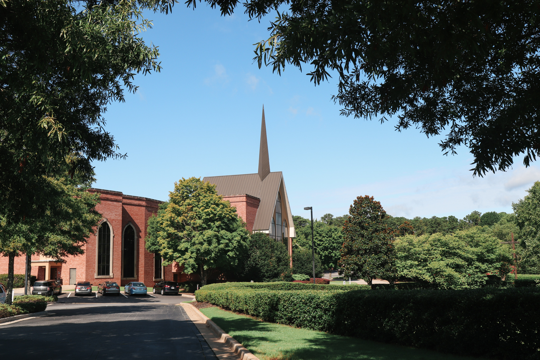 community bible church front of building